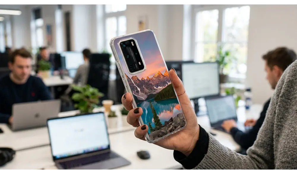 Custom printed phone case with a mountain landscape photo Custom printed phone case with a mountain landscape photo