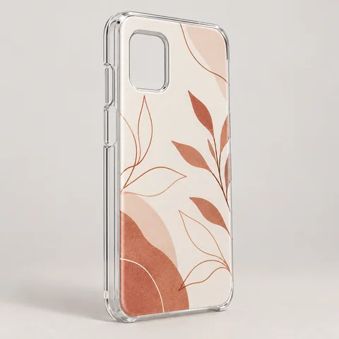 Illustrative slim rigid PC phone case with a botanical printed back.